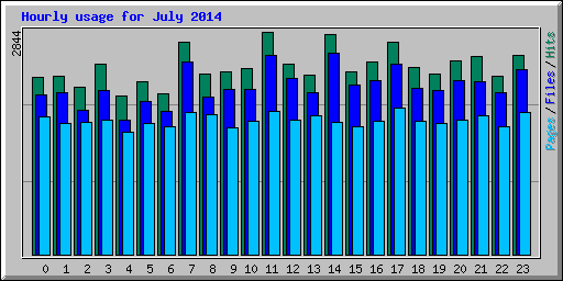 Hourly usage for July 2014