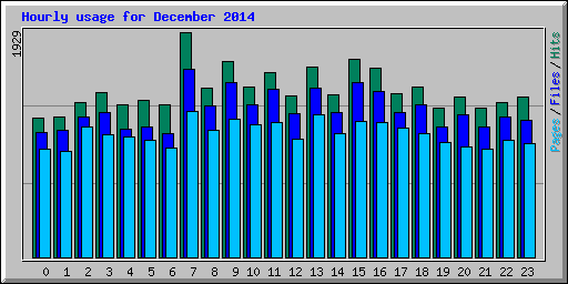 Hourly usage for December 2014