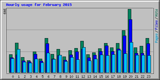 Hourly usage for February 2015